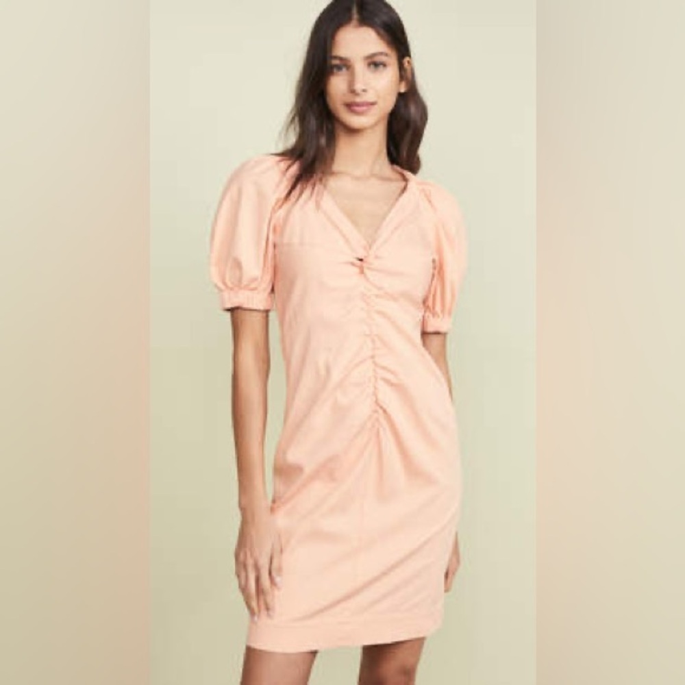 Rebecca Taylor La Vie Womens Peachy Pink Sheath Dress Size S Cotton Linen NWOT